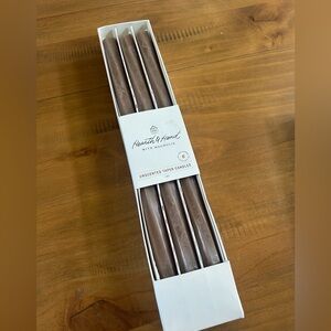 NWT Hearth & Hand Brown Unscented Taper Candles - Pack of 6
